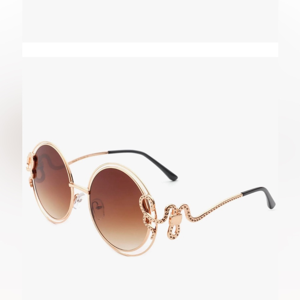 Iris Double Wire Curled Round Fashion Sunglasses